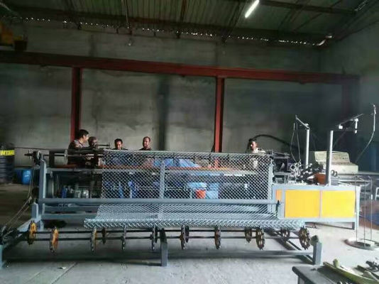 4m width PLC full Automatic double wire Chain Link Fence Machine/diamond wire mesh machine