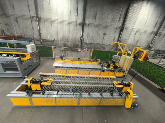 Double Motor Two Wire Feeding Diamond Wire Mesh Chain Link Fence Making Machine Automatic Woven Cyclone Wire Fence Machine