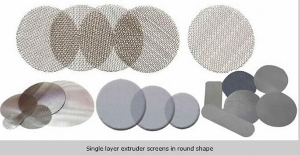 Circle extruder  screens in single or multilayer keep particles out/filter disc mesh
